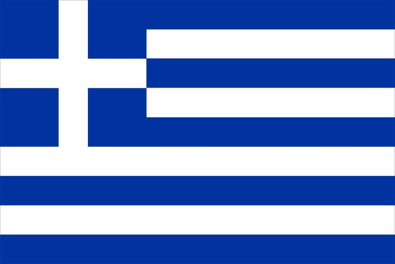 The blue and white flag of Greece